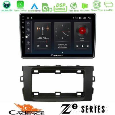 Cadence Z2 Series 8Core Android14 4+64GB Toyota Auris 2013-2016 Navigation Multimedia Tablet 10" Με Carplay & Android Auto