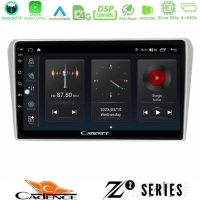 Cadence Z2 Series 8Core Android14 4+64GB Toyota Avensis T25 02/2003–2008 Navigation Multimedia Tablet 9" Με Carplay & Android Auto
