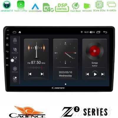 Cadence Z2 Series 8Core Android14 4+64GB Ford Fiesta 2018-2024 Navigation Multimedia Tablet 10" Με Carplay & Android Auto