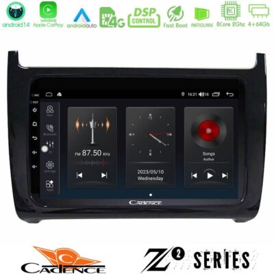 Cadence Z2 Series 8Core Android14 4+64GB Vw Polo Navigation Multimedia Tablet 9" Με Carplay & Android Auto