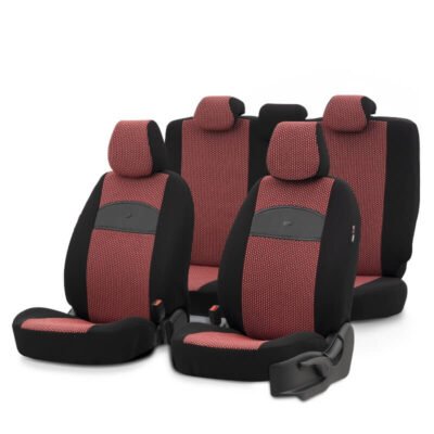 All in Point Καλύμματα Αυτοκινήτου Otom Smart Design Universal Ύφασμα / Δερματίνη Σετ Εμπρός / Πίσω 11 Τεμαχίων Μαύρο / Κόκκινο SLTSMT103-NZ 0032564