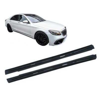 All in Point Πλαινά Μασπιέ Για Mercedes S-Class W222 13-17 Facelift Long Version Μαύρα Με Μαύρο Τριμ Night Package Amg 63 Look 2pcs 0032922