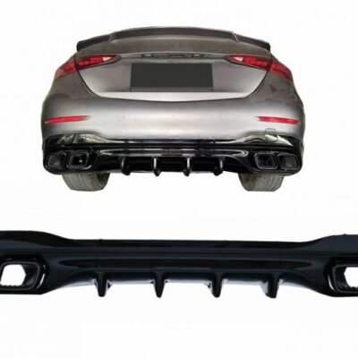 All in Point Diffuser Πίσω Προφυλακτήρα Για Mercedes-Benz C-Class W206 S206 Sport Line 2021+ C63 Look Με 2 Διπλές Εξατμίσεις Δεξιά & Αριστερά Μαύρες Από Abs Πλαστικό 1 Τεμάχιο 0032955