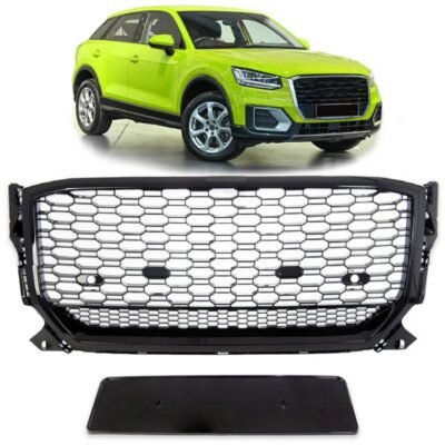 All in Point Μάσκα Για Audi Q2 (GA) PreFacelift 2016-2020 RSQ2 Look Κυψελωτή Μαύρο Γυαλιστερό 1 Τεμάχιο 0033088