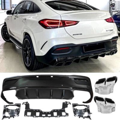 All in Point Diffuser Πίσω Προφυλακτήρα Για Mercedes-Benz GLE Coupe C167 SUV 2019+ Amg Look Για Amg Sport Line Προφυλακτήρες Σετ Με Μπούκες Χρωμίου 0033091