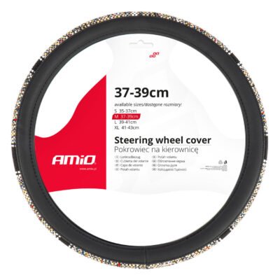 ALL IN POINT ΚΑΛΥΜΜΑ ΤΙΜΟΝΙΟΥ SWC-59 (M) 37>39cm ΜΑΥΡΟ ΜΕ ΣΧΕΔΙΟ ΠΟΛΥΧΡΩΜΗ ΨΑΘΑ AMIO - 1 ΤΕΜ. - AIN-185827 LEFKELIS.GR