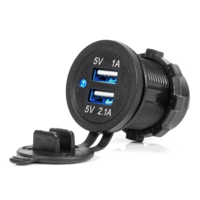 ALL IN POINT ΠΡΙΖΑ ΜΕ 2 ΘΥΡΕΣ USB ΚΑΙ ΚΑΠΑΚΙ ΜΑΥΡΗ 12/24V 3.1A ΑΔΙΑΒΡΟΧΗ ΜΕ ΜΠΛΕ LED ΦΩΣ ΕΝΔΕΙΞΗΣ  AMIO - 1 ΤΕΜ. - AIN-185832 LEFKELIS.GR