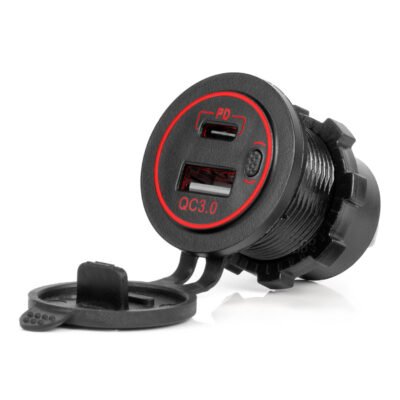 ALL IN POINT ΠΡΙΖΑ ΜΕ 2 ΘΥΡΕΣ USB ΚΑΙ ΚΑΠΑΚΙ 12/24V QUICK CHARGE 3.0 ΑΔΙΑΒΡΟΧΗ ΜΕ ΚΟΚΚΙΝΟ LED ΦΩΣ ΜΑΥΡΗ ΑΜΙΟ - 1 τεμ. - AIN-186444 LEFKELIS.GR