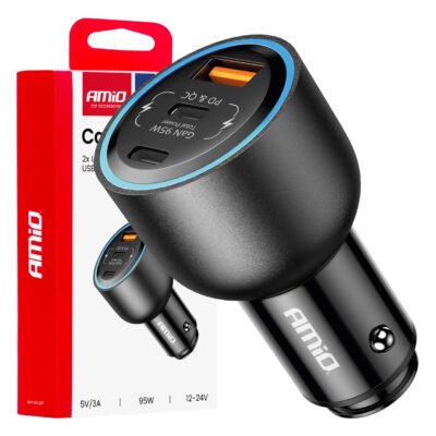 ALL IN POINT ΦΟΡΤΙΣΤΗΣ ΑΝΑΠΤΗΡΑ 12/24V ΜΕ 2 ΘΥΡΕΣ USB-C/USB-A 95W 5V/3A ΤΑΧΕΙΑΣ ΦΟΡΤΙΣΗΣ ΑΛΟΥΜΙΝΙΟ/ΜΑΥΡΟΣ ΑΜΙΟ - 1 Τεμ. - AIN-186395 LEFKELIS.GR