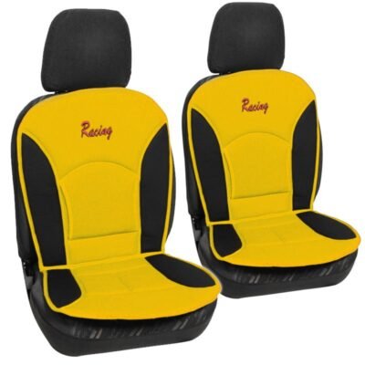 All in point - Πλατοκαθίσματα Μπροστινά ΣΕΤ Universal (Ύφασμα) RACING SANDWICH 2 τμχ - ΚΙΤΡΙΝΟ/ΜΑΥΡΟ