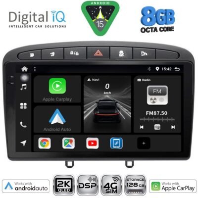 AIN-150596 - Digital iQ - DIGITAL IQ BXF 11513BL_CPAA (9inc) MULTIMEDIA TABLET for PEUGEOT 308 mod.2007-2012 - RCZ mod.2009-2015 (BLACK) - ALL IN POINT - LEFKELIS.GR