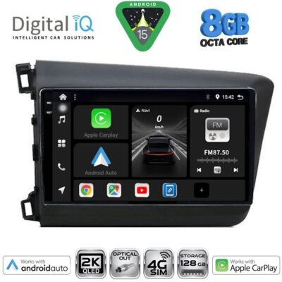 AIN-146010 - Digital iQ - DIGITAL IQ BXK 201904D_CPAA (9inc) MULTIMEDIA TABLET for HONDA CIVIC 4Doors mod. 2012-2016 - ALL IN POINT - LEFKELIS.GR