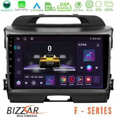 Bizzar F Series 8Core Android14 4+64GB  Kia Sportage Navigation Multimedia Tablet 9" Με Carplay & Android Auto