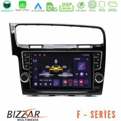 Bizzar F Series 8Core Android14 4+64GB  VW GOLF 7 Navigation Multimedia Tablet 9" Με Carplay & Android Auto (OEM Look)