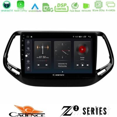 Cadence Z2 Series 8Core Android14 4+64GB  Jeep Compass 2017> Navigation Multimedia Tablet 10" Με Carplay & Android Auto